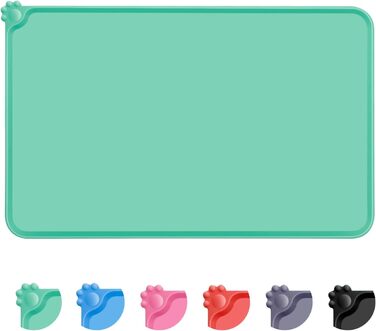 Силіконовий килимок під миску для собак та котів, 54x38 см, зелений. Нековзкий, водонепроникний