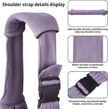 Трагетик для собак та котів Cuby Hundetragetuch, перевертається, для домашніх тварин, Папоуз, м'яка сумка та трагетик, підходить для цуценят, маленьких собак та котів для подорожей на відкритому повітрі (Сріблясто-сірий) (Фіолетовий, Маленький)