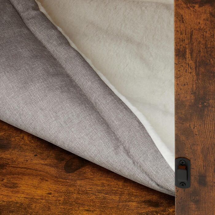 Клітка для собак Relaxdays, для дому, HBT: 65,5x102x60 см, 2 поворотні миски, собача будка з виглядом дерева, МДФ & сталь, (Коричневий/Чорний)