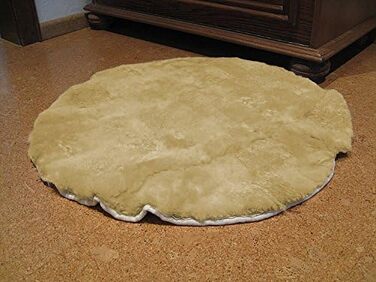 Килимок для котів та собак з натуральної овечої вовни Reissner Lammfelle Engel, діаметр 57 см, Gobi