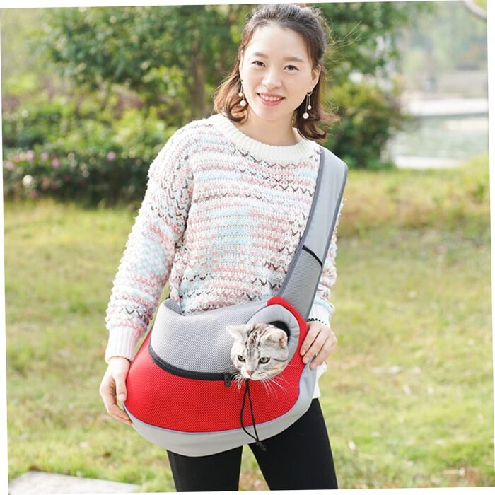 Сумка для собак FRCOLOR: міцна переноска-сітка для маленьких тварин з регульованими ременями для кемпінгу та подорожей