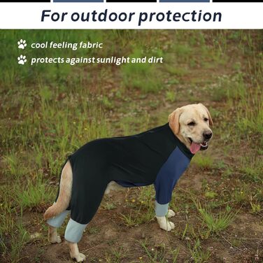 Піжама для собак Hjumarayan, чорна, L - зручний комбінезон для собак після операції та для прогулянок