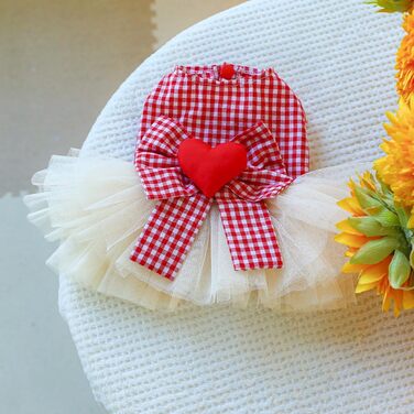 Сукня-тьюль для котів, мереживна, на весілля, для дівчаток, червона, розмір Small