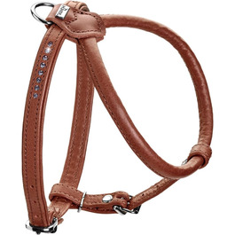 Нашийник для собак HUNTER Round & Soft Canadian UP, колір: Cognac, м'яка, еластична шкіра, оброблений край, не травмує шерсть, екологічний, Made in Germany, розмір: S/1 S/1 Cognac