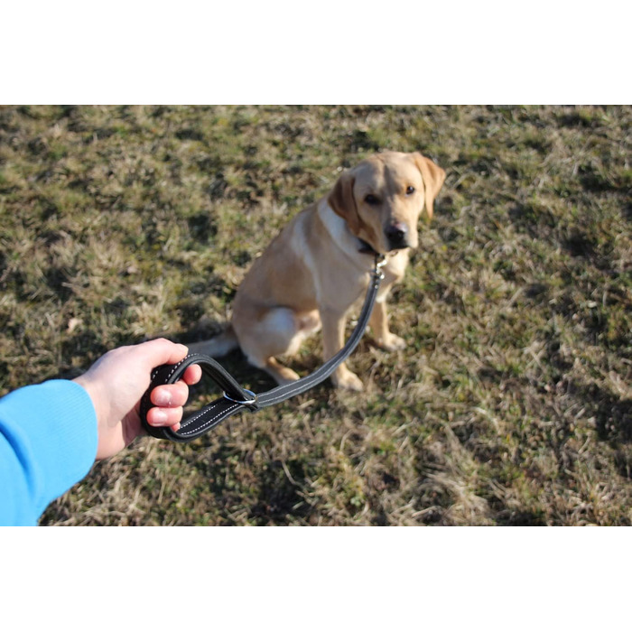 Шкіряний повідок Activity4Dogs для середніх і великих собак, 1 м, 2 см, чорний, короткий, німецький, для дресирування