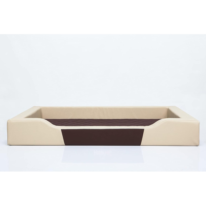 Ліжко для собак, лежанка, м'яка подушка, матрац для собак, 75x50 см, BEIGE, ECO-LEDER, коричневий матрац