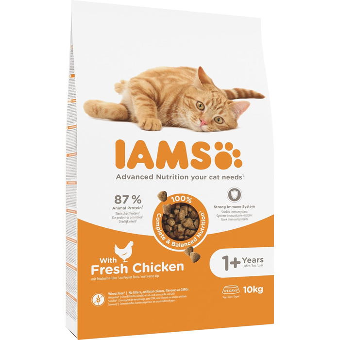 Сухий корм для котів IAMS з куркою для дорослих від 1 до 6 років, 10 кг