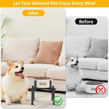 Підставка для води для собак Jane Eyre, регульована, для великих та середніх порід, антиковзна, M-STEEL