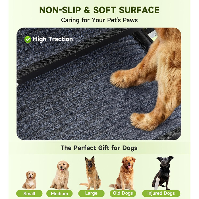 Рампа для собак у машину, складана, для великих собак, з антиковзким покриттям, 116x43x58 см