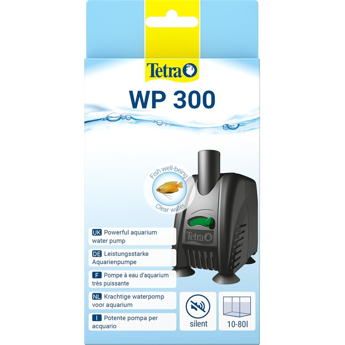 Tetra WP 1000 водяна помпа для акваріумів, потужна акваріумна помпа з регулюванням потоку, для оптимальної циркуляції та чистої води, 200-300 л (WP 300 для 10-80 л)