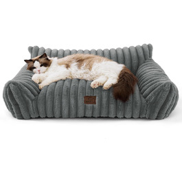 BEDSURE Ортопедичне ліжко для котів та собак великого розміру, 76x51x25 см, сіре, велике, миється, для маленьких собак та котів