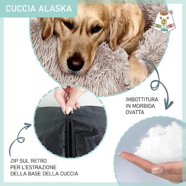 Крісло-ліжко для собак та котів Alaska, плюшеве, знімний чохол, антиковзаюче, машинне прання, 81 см