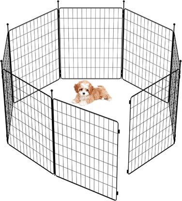 FXW MiniPaws загорожа для собак та цуценят, 8 панелей, 51 см, переносна, для дому, двору, кемпінгу