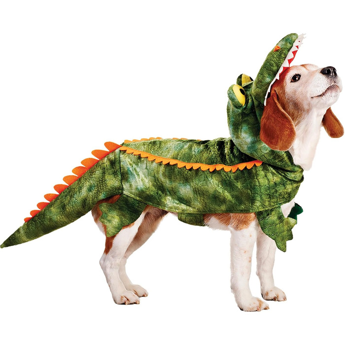 Костюм крокодила для собак - Веселий карнавальний костюм для собак різних розмірів, ідеальний для Хелловіну та косплею. Розмір L: обхват шиї 33-43 см, обхват грудей 51-64 см, довжина 36 см