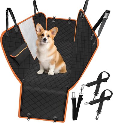 Захист для заднього сидіння автомобіля від собак: водовідштовхувальний, антицарапинний, з боковими захистами та оглядовим вікном