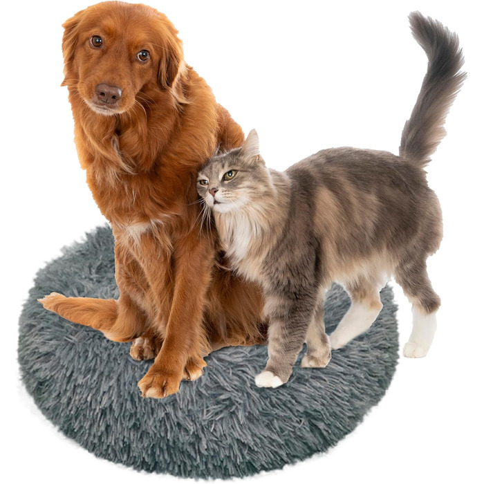 DEFACTO Лежанка для собак, м'який лежак для тварин, лежанка-кошик з високими бортиками, неслизьке дно, розмір 3XL (120x120 см), антрацит