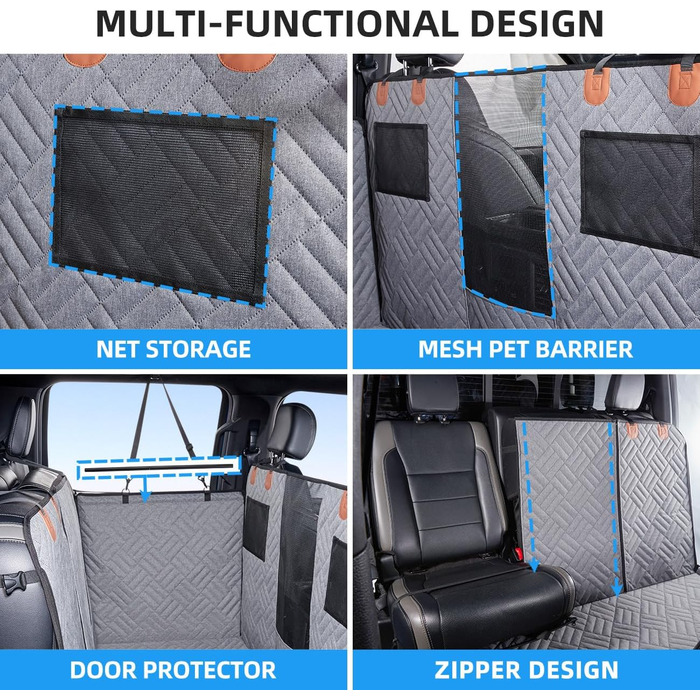 Чохол на сидіння автомобіля для собак ABE, для вантажівки, гамак для собак, чохол для домашніх тварин на заднє сидіння, подовжувач заднього сидіння для собак, сірий, F-серія (F150)