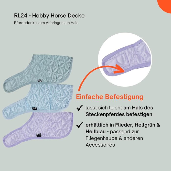 Набір аксесуарів для коня на паличці RL24 Hobby Horse: вуздечка, ковдра, накидка від мух, сумка для транспортування, ковдра (фіалковий)