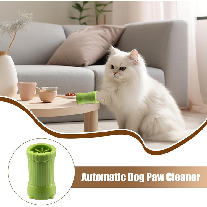Автоматичний мийка лап для собак Pomurom: USB-пристрій для собак середніх порід, для дому, зелений