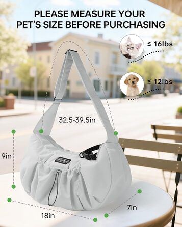 Сумка-переноска для собак та котів, широкі підплічники, регульована, ергономічна, сіра, до 5,4 кг