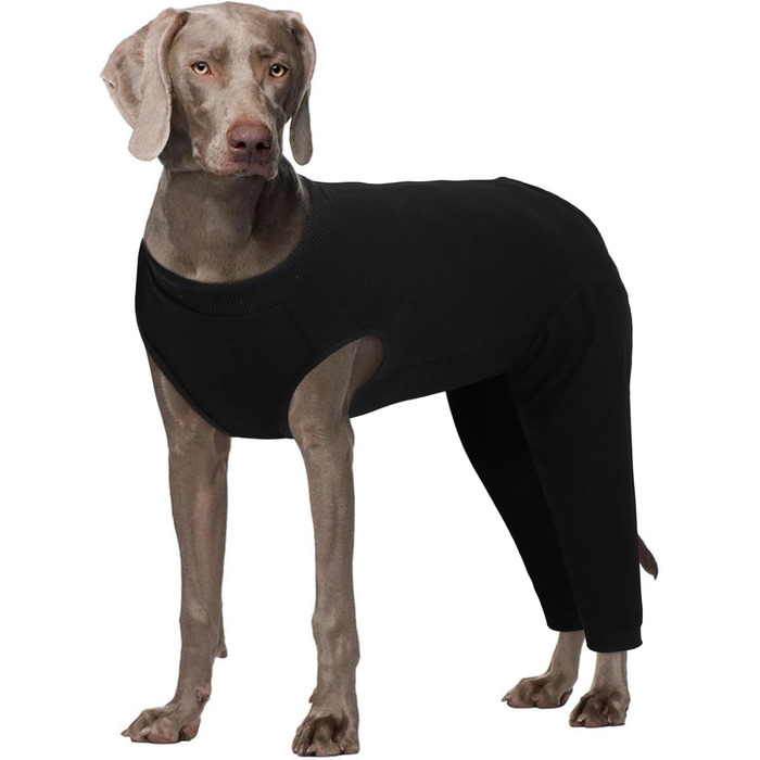 Комбінезон для собак Kuoser після операції на задніх лапах, чорний, розмір L (4XL, обхват талії 68 см)