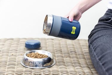 Контейнер для їжі для тварин з нержавіючої сталі, 473 мл, блакитний, BPA-free