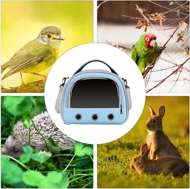 Переносна сумка-переноска для птахів Vogeltransport - Легка, дихаюча сумка для папуг, хом'яків та інших дрібних тварин (Світло-блакитний)