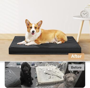 Ортопедичне ліжко для собак та котів, вологостійке, з memory foam, знімний чохол, квадратне
