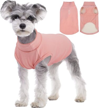 Теплий пуховик для собак Kuoser, флісова жилетка для собак східного типу, для середніх собак (M, Рожевий)