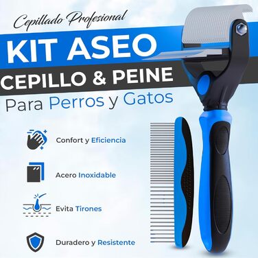 Бурштук для собак та котів 2 в 1 GLUTTONY, металевий, блакитний