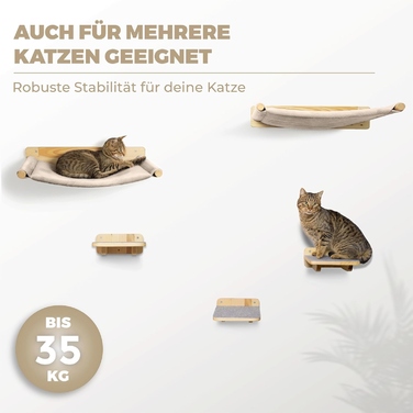 Стінка для лазіння для котів WOOWOOD, натуральне дерево