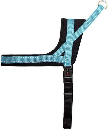 Шлейка для собак Soft & Safe, світловідбивна, розмір 1 (28-35 см), бірюзово-чорна