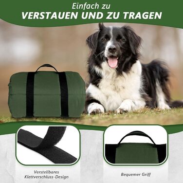 Водонепроникний килимок для собак Lohofrnny 110x68 см, товстий, м'який, з можливістю прання, для подорожей, кемпінгу та відпочинку на природі (оливковий)