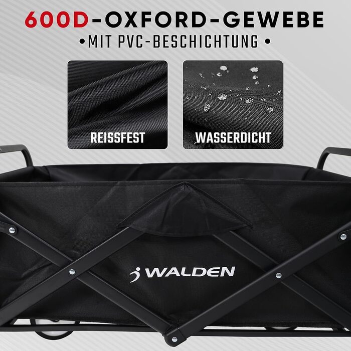 Складаний вагон-тележка з великою місткістю, стабільний та портативний. Ідеально для спорту, покупок та кемпінгу