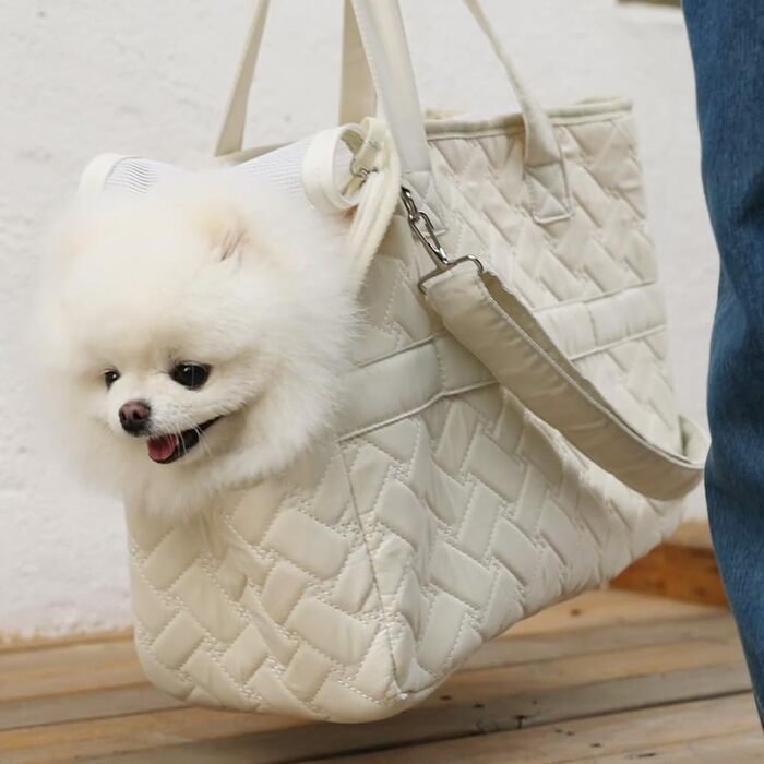 Сумка-переноска для собак та котів HSC Beige: м'яка, з 3 кишенями, до 6.8 кг