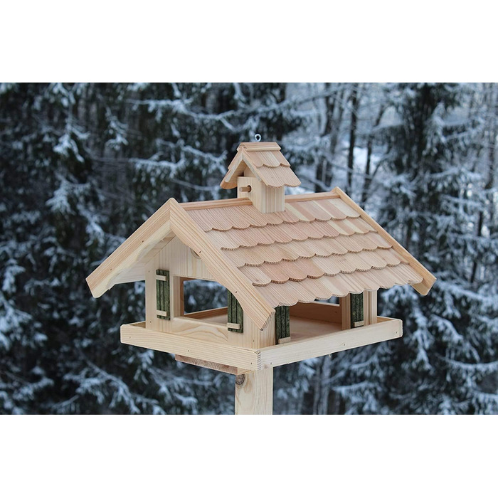 Дерев'яний годівничка для птахів з модрини з дранкою, Vogelhaus Lärchenholz V87