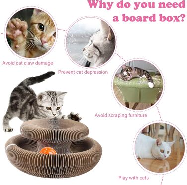 Котяче дряпальний борд - інтерактивна іграшка з котом'ятою та дзвіночком. Дряпальний картон для котів, іграшка для шліфування кігтів.