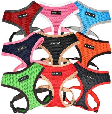 М'яке собаче нашийник Puppia Soft Harness II - для маленьких та середніх собак, регульований, винний колір, розмір M