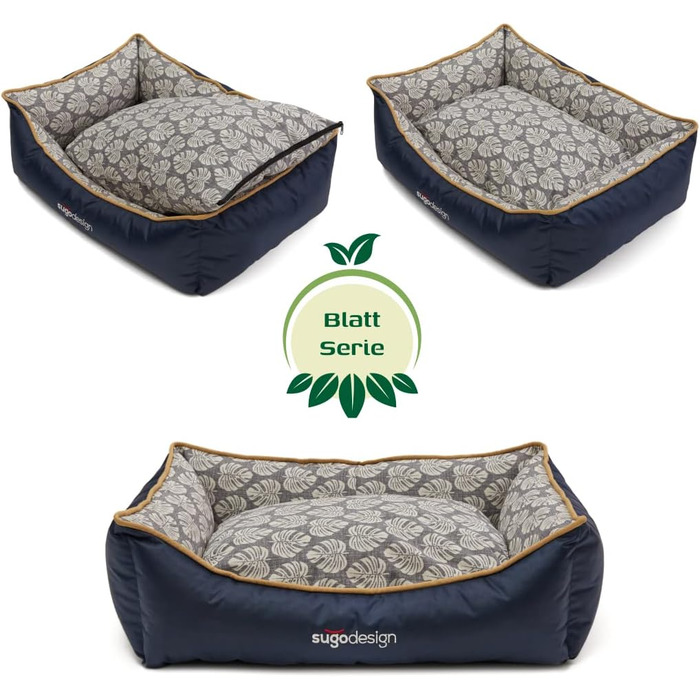 Водонепроникне ліжко для собак з бавовни та поліестеру з знімним подушками - собаче ліжко-софа з практичною сумкою для перенесення, 3 розміри (S/M, L, XL) (Підстилка, S/M)