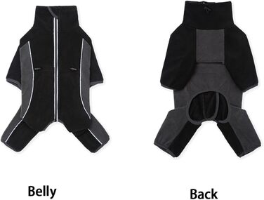 Теплий флісовий зимовий костюм для собак XL (чорний) - теплий, вітронепроникний, для собак середніх та маленьких порід