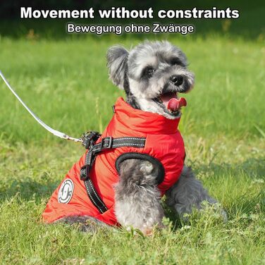 Теплий зимовий одяг для собак - куртка-манта для маленьких собак, червона (L)