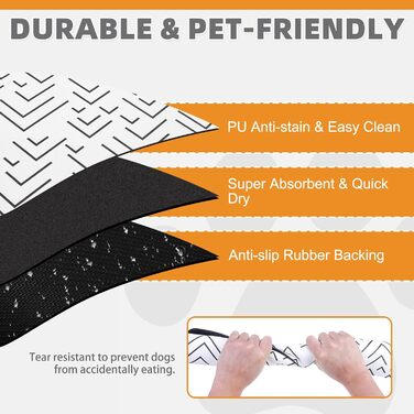 Килимок для годування собак Kooltail, вбираючий, для мисок з їжею та водою, з водонепроникним гумовим покриттям, швидковисихаючий, 12'x20'(1 шт.) (16'x24', геометричний малюнок)