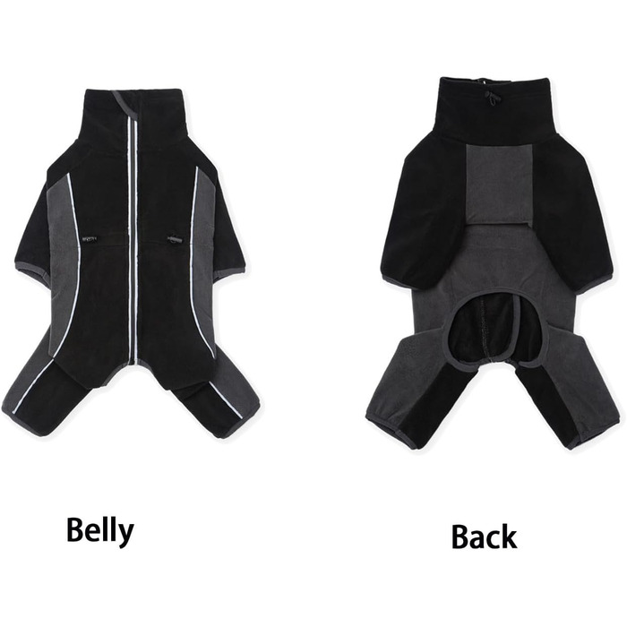 Теплий флісовий зимовий костюм для собак XL (чорний) - теплий, вітронепроникний, для собак середніх та маленьких порід