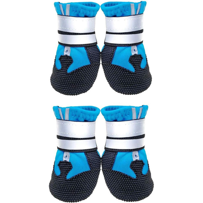 Водонепроникні чоботи для собак Bau+Schwarz (4 шт.) з відбиваючими ременями, захист для лап, для малих, середніх та великих собак