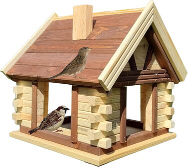 Дерев'яний годівничка для птахів VOGELHAUS, коричнева/натуральна