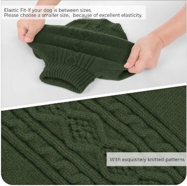 Вовняний пуловер для собак середніх порід - теплий, дихаючий, з коміром-гетром (M, зелений)