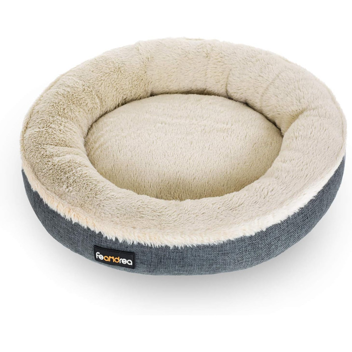 Кругле ліжко для собак та котів Feandrea, Ø 55 см, темно-сірий, 55 x 55 x 12 см