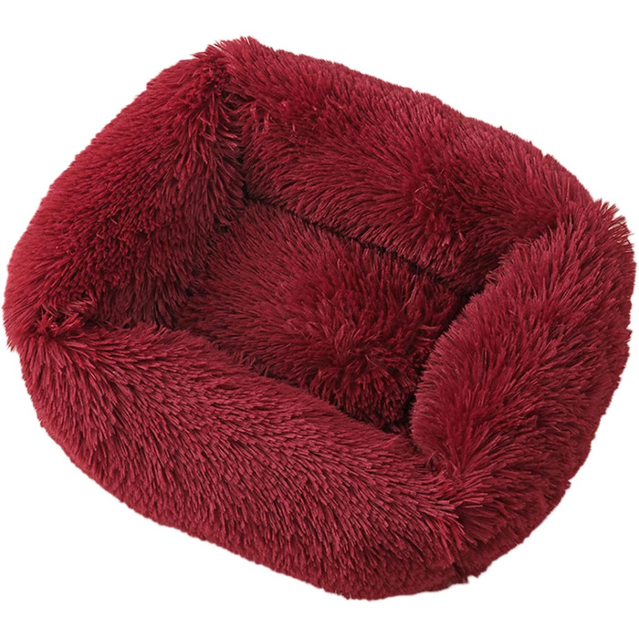 Крісло-ліжко для собак велике, миюче, м'яке, плюшеве, тепле, зручне, для домашніх тварин, прямокутне, м'яке, для глибокого сну, підходить для собак маленьких, середніх та великих порід (M, 66 x 56 x 18 см, Бордовий)
