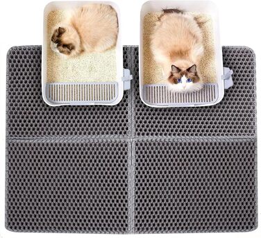 Килимок для котячого туалету Asoway Katzenklo, 76x61 см, з подвійним шаром, стільниковий дизайн, портативний, для котячого туалету