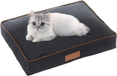 Ліжко для собак Ellie-Bo, розмір S, 56 x 41 x 10 см, чорний з коричневими паспалями. М'який матрац, водовідштовхувальний матеріал Oxford, наповнювач: поліестер. Підходить для клітки 61 см